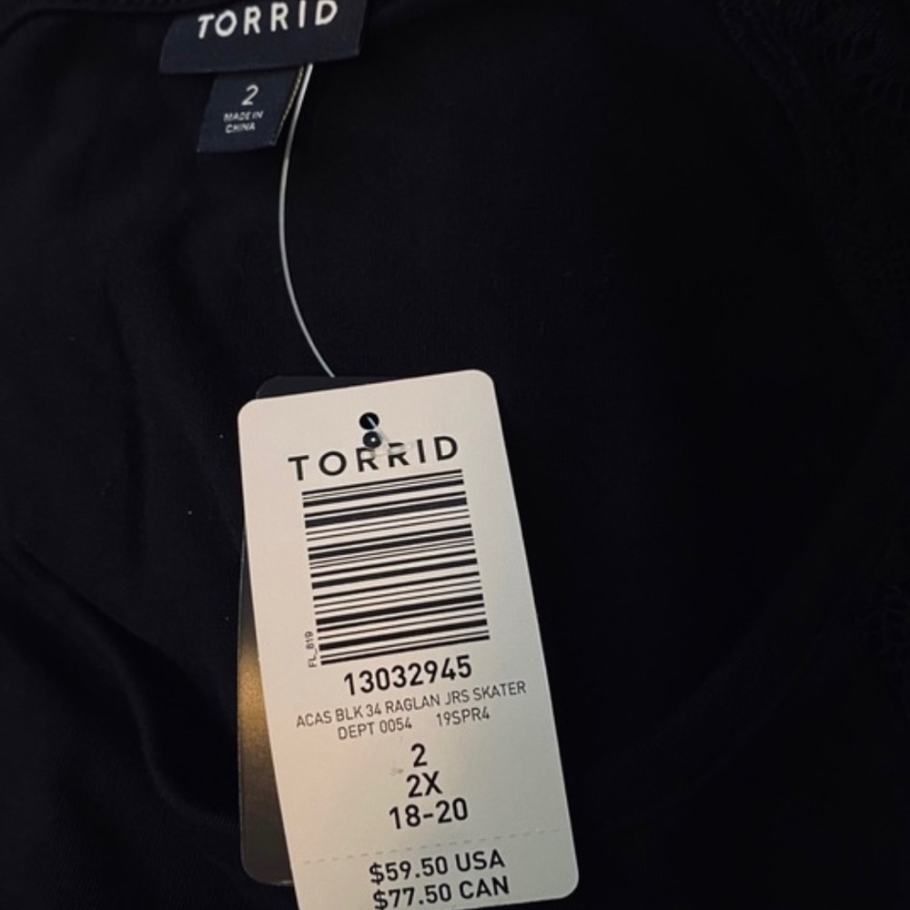 Torrid Black with Lace Sleeves Dress Size 2X NWT - Picture 5 of 5